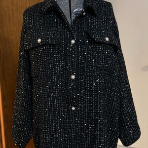 Lane Bryant Black Tweed Blazer